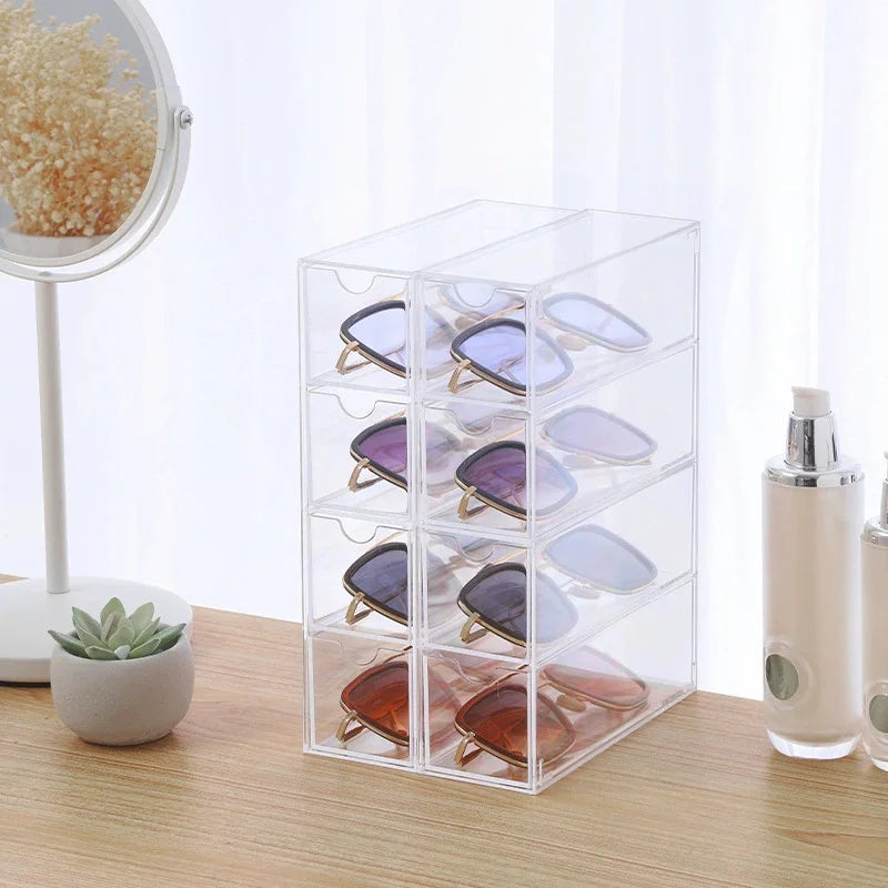 Acrylic Sunglasses Organizer Multi-Layer Dustproof Display Box Eyewear Display Organizer Babs