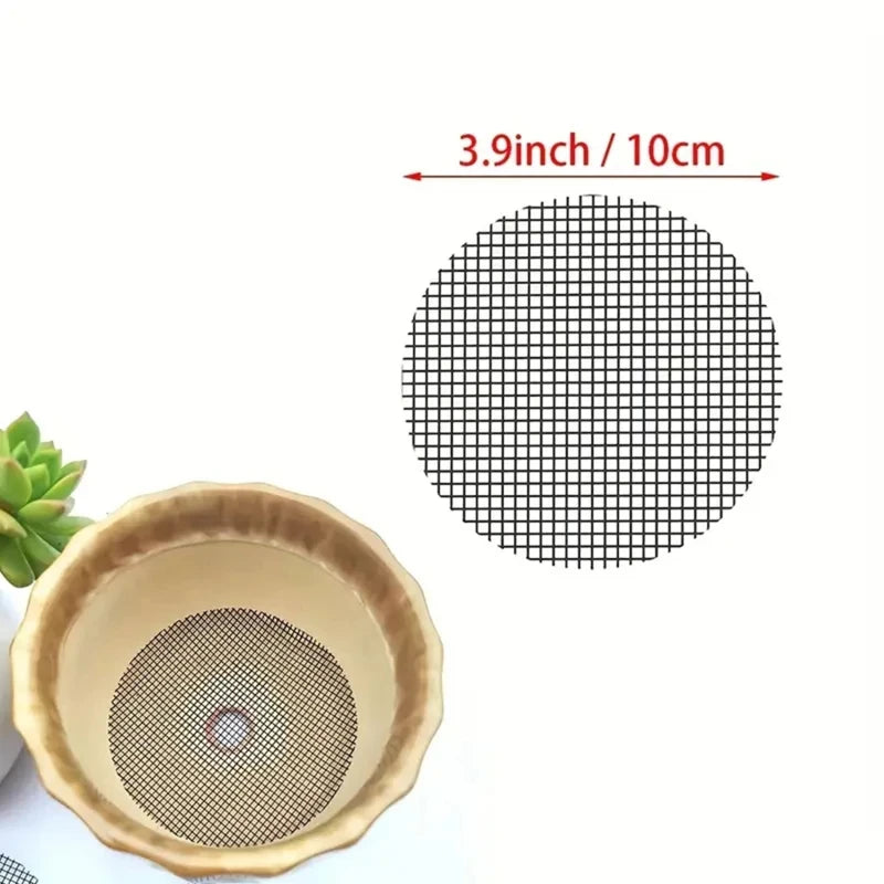 Round Pot Drainage Mesh Screens – 50 Pcs, Prevent Soil Loss Pot Drainage Screen Babs