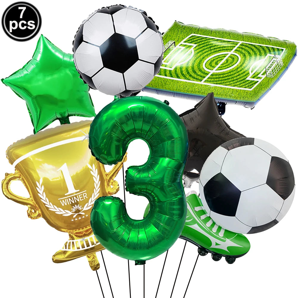 Soccer Trophy Balloon Kit with Number Balloons – Birthday Decor Party Balloon Kit Babs AGATE As pictures show