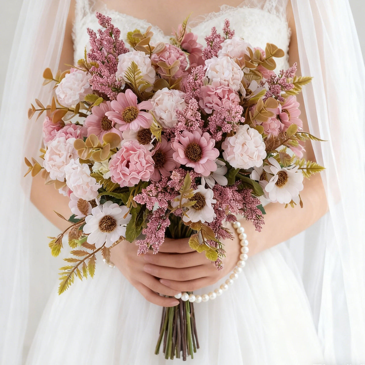 Silk Chrysanthemum Artificial Bouquet – Wedding & Home Décor Artificial Flower Bouquet Babs