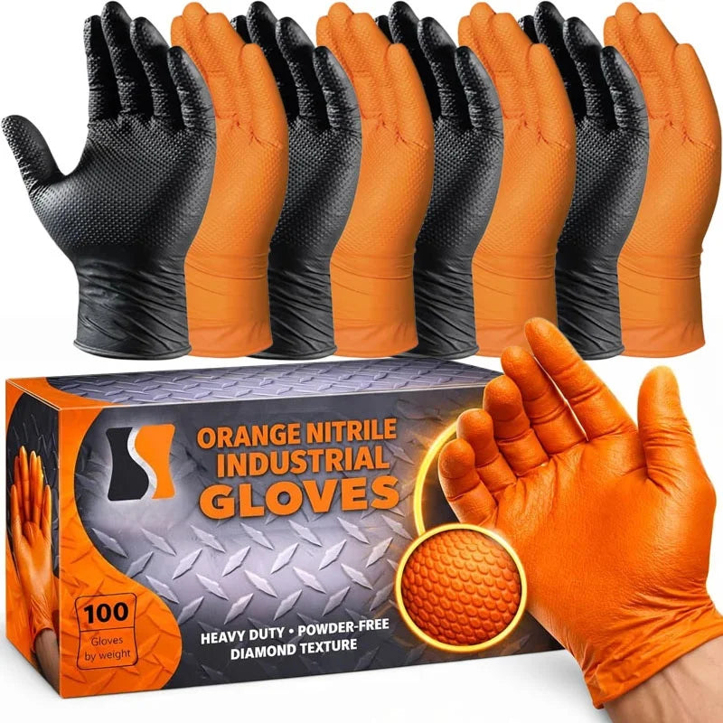 8mil Heavy Duty Nitrile Gloves – Textured Grip, Disposable Work Disposable Nitrile Gloves Babs