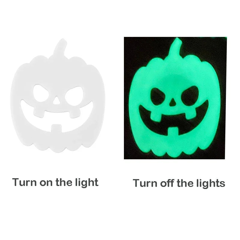 Glow-in-the-Dark Halloween Coasters – Pumpkin Spider Web Set Halloween Coaster Set Babs A 10.1x10.5x0.4CM 1PCS