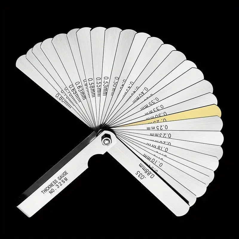 32-Blade Feeler Gauge 0.04–0.88mm Stainless Steel Gap Tool Feeler Gauge Set Babs