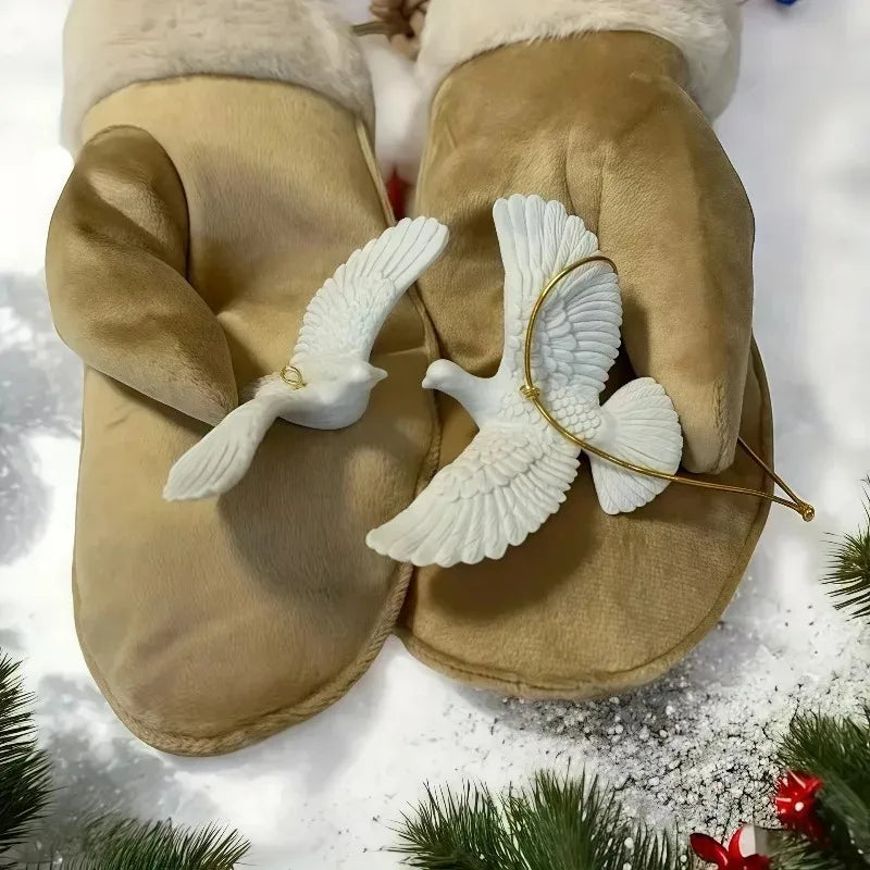 White Peace Dove Christmas Ornament | Friendship Gift Christmas Tree Ornament Babs