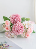 Silk Artificial Rose & Chrysanthemum Bouquet | Wedding Décor Artificial Flower Bouquet Babs color 7 1pc
