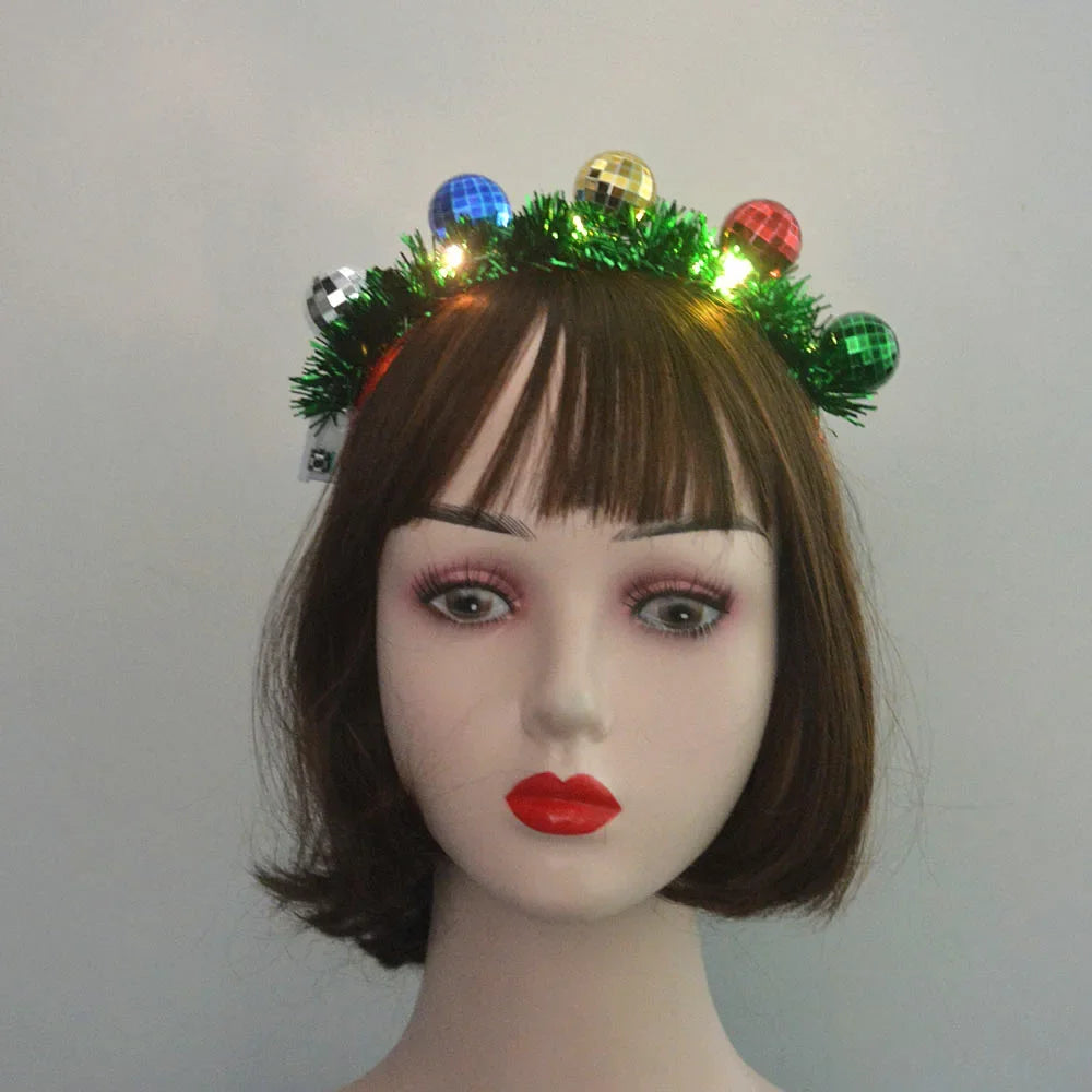 LED Snowflake Holiday Party Headband – Girls & Adults Glow LED Party Headband Babs