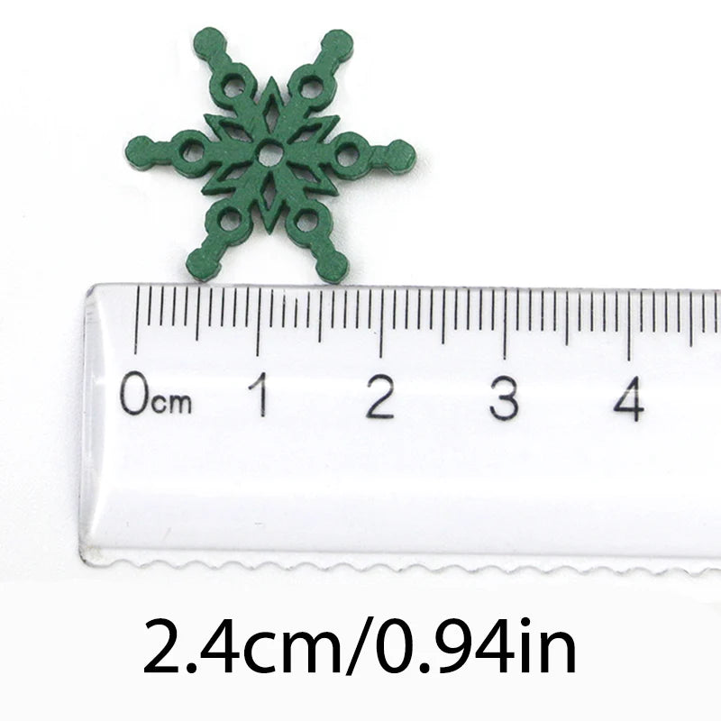 50Pcs 24mm Wooden Snowflake Chips – Christmas DIY Craft Decor Wooden Craft Shapes Babs