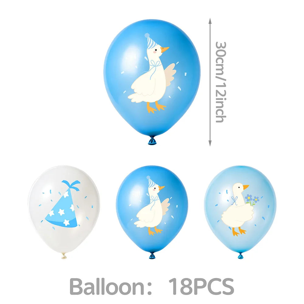 Blue Goose Party Supplies – Balloons, Banner & Cake Topper Party Decoration Set Babs Chocolate