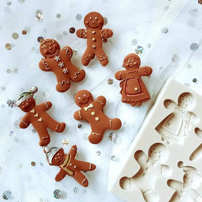 Christmas Gingerbread Man Silicone Mold | Fondant & Candy Mold Silicone Baking Mold Babs