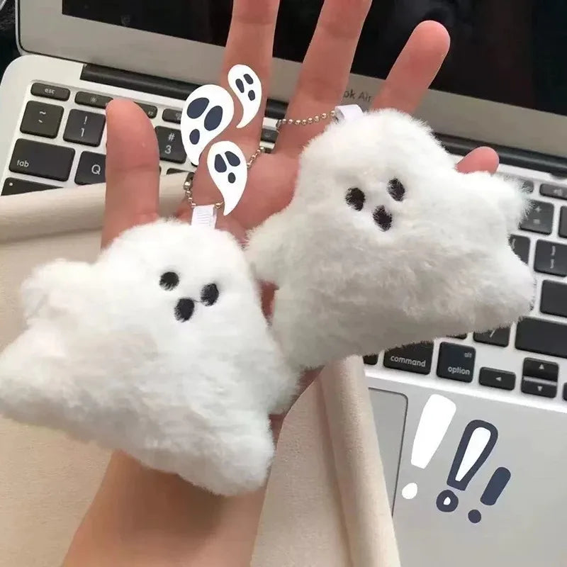 8 White Plush Keychains – Fluffy Stuffed Doll Pendants & Gifts Plush Keychain Set Babs