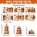 6PCS Autumn Static Cling Window Stickers | Pumpkin & Maple Leaf Window Cling Stickers Babs 6PCS