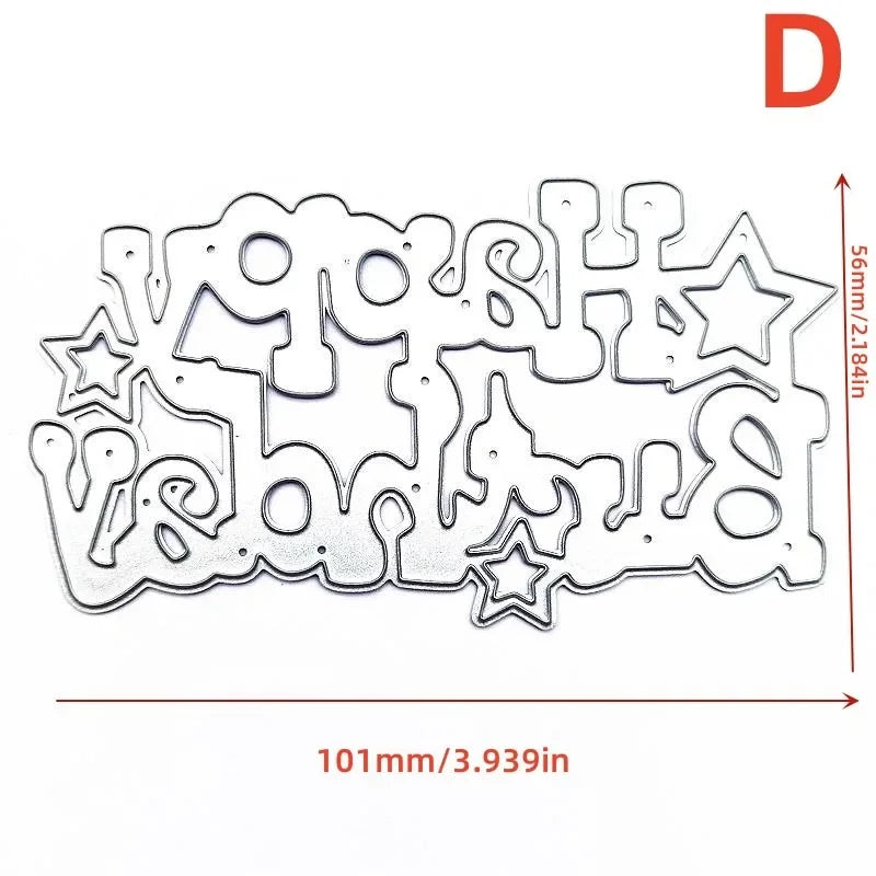 Happy Birthday Metal Cutting Die Stencil – DIY Card Making Metal Cutting Die Babs
