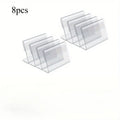 8pcs Transparent L-Shaped Business Card & Sign Display Stand Card Display Stand Babs 8pcs