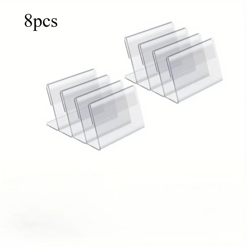 8pcs Transparent L-Shaped Business Card & Sign Display Stand Card Display Stand Babs 8pcs