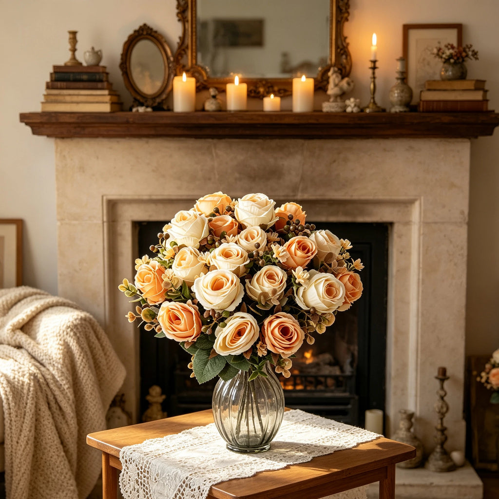 Silk Artificial Rose Bouquet – Wedding & Home Décor (3/6 pcs) Artificial Flower Bouquet Babs