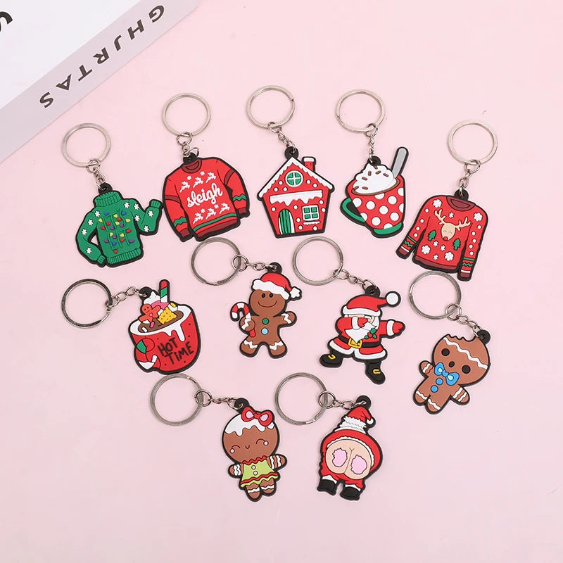 12Pcs Christmas Keychain Ornaments – Festive Xmas Pendants Christmas Keychain Set Babs