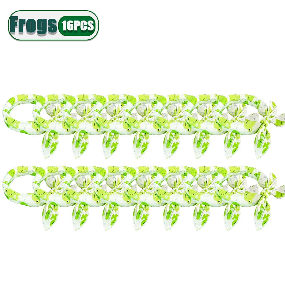 Pet Cooling Bandana for Dogs & Cats – Ice Bead Scarf 2-Pack Pet Cooling Bandana Babs Frogs-16PCS