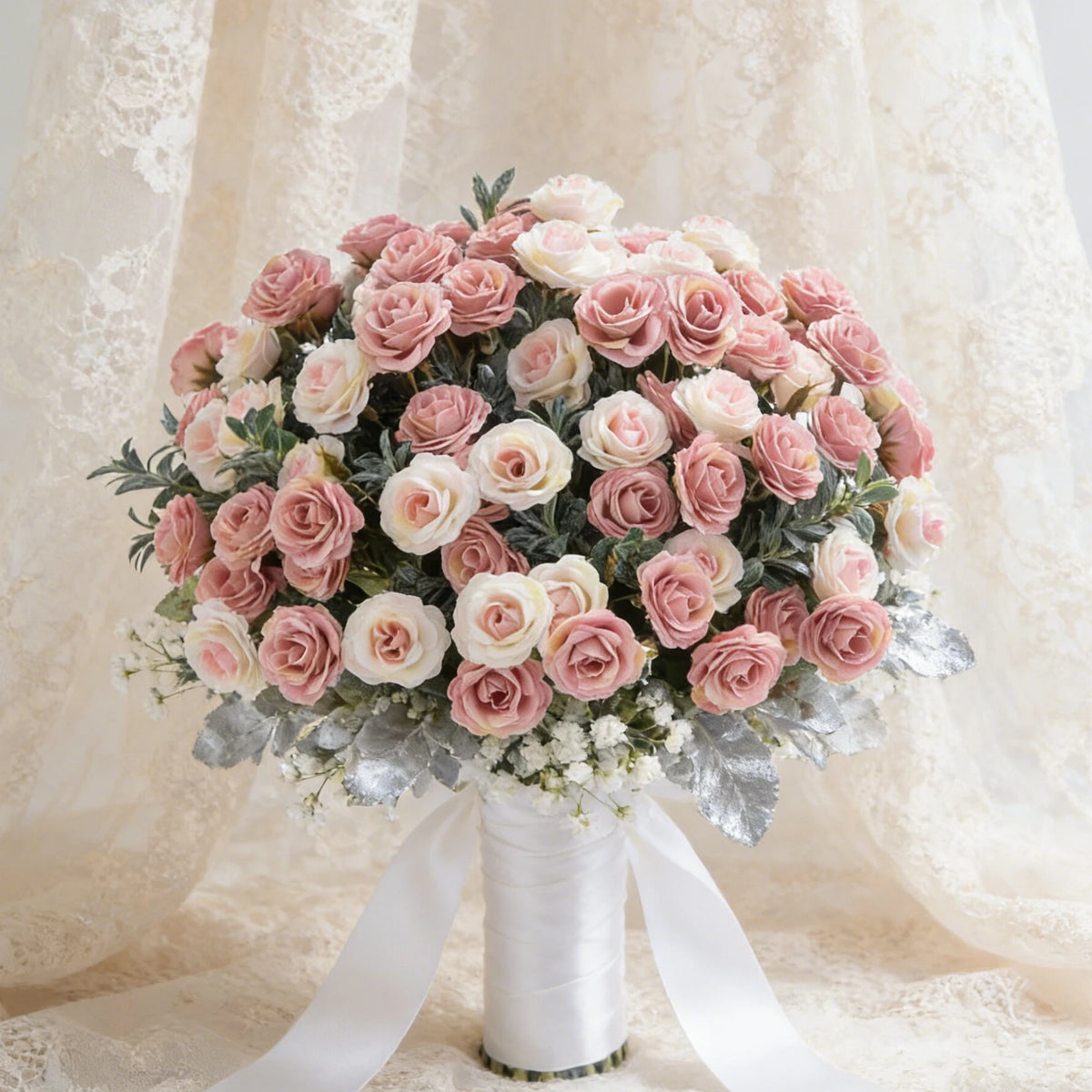 Artificial Silk Rose Bouquet – Wedding & Home Décor, 30cm Artificial Silk Flowers Babs