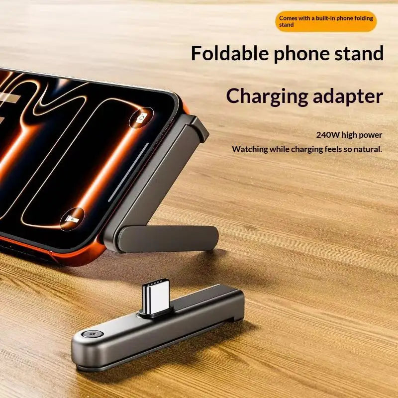 240W USB-C Fast Charging Adapter with Foldable Phone Stand USB-C Charging Adapter Babs