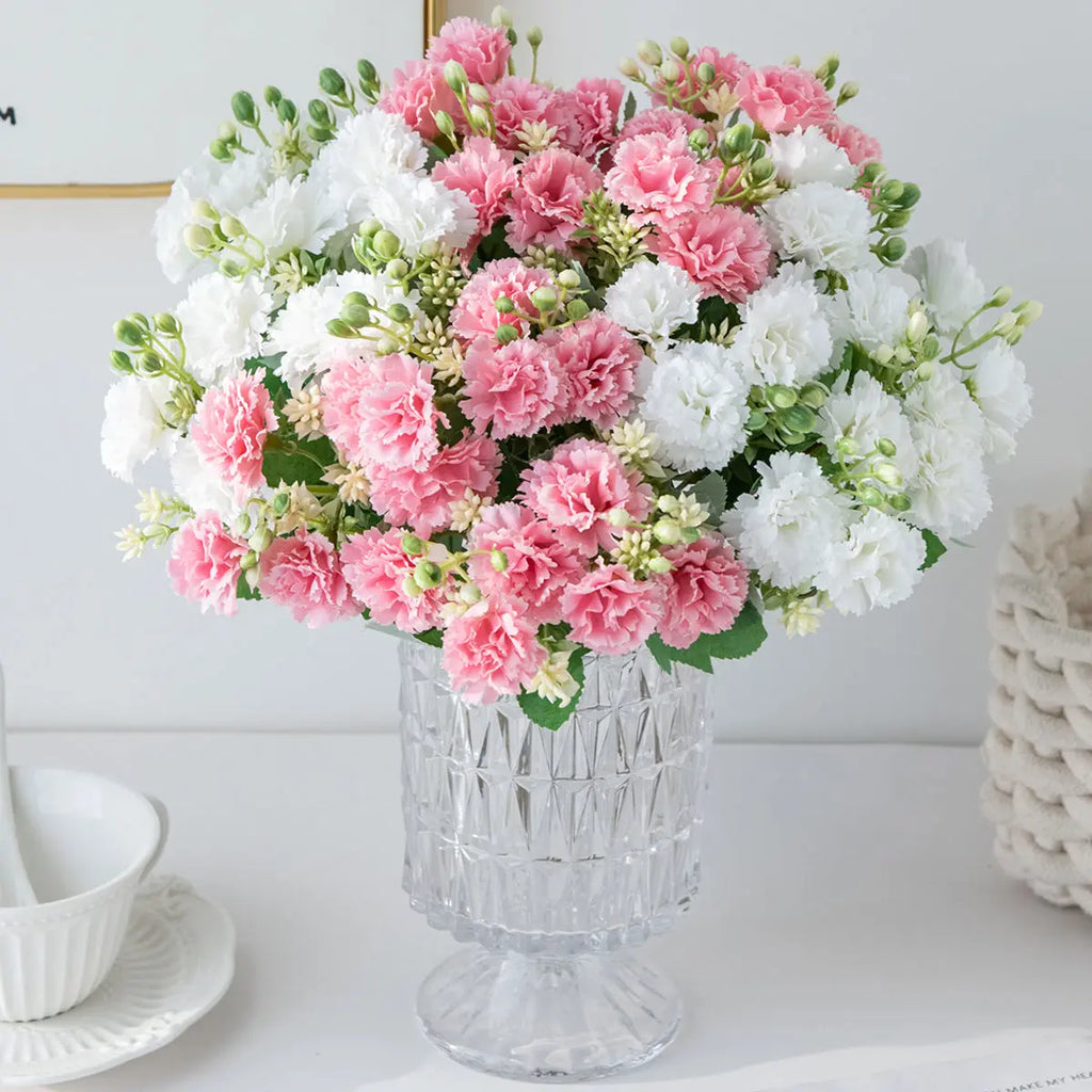 Silk Carnation Artificial Flower Bouquet – Wedding & Home Decor Artificial Flower Babs