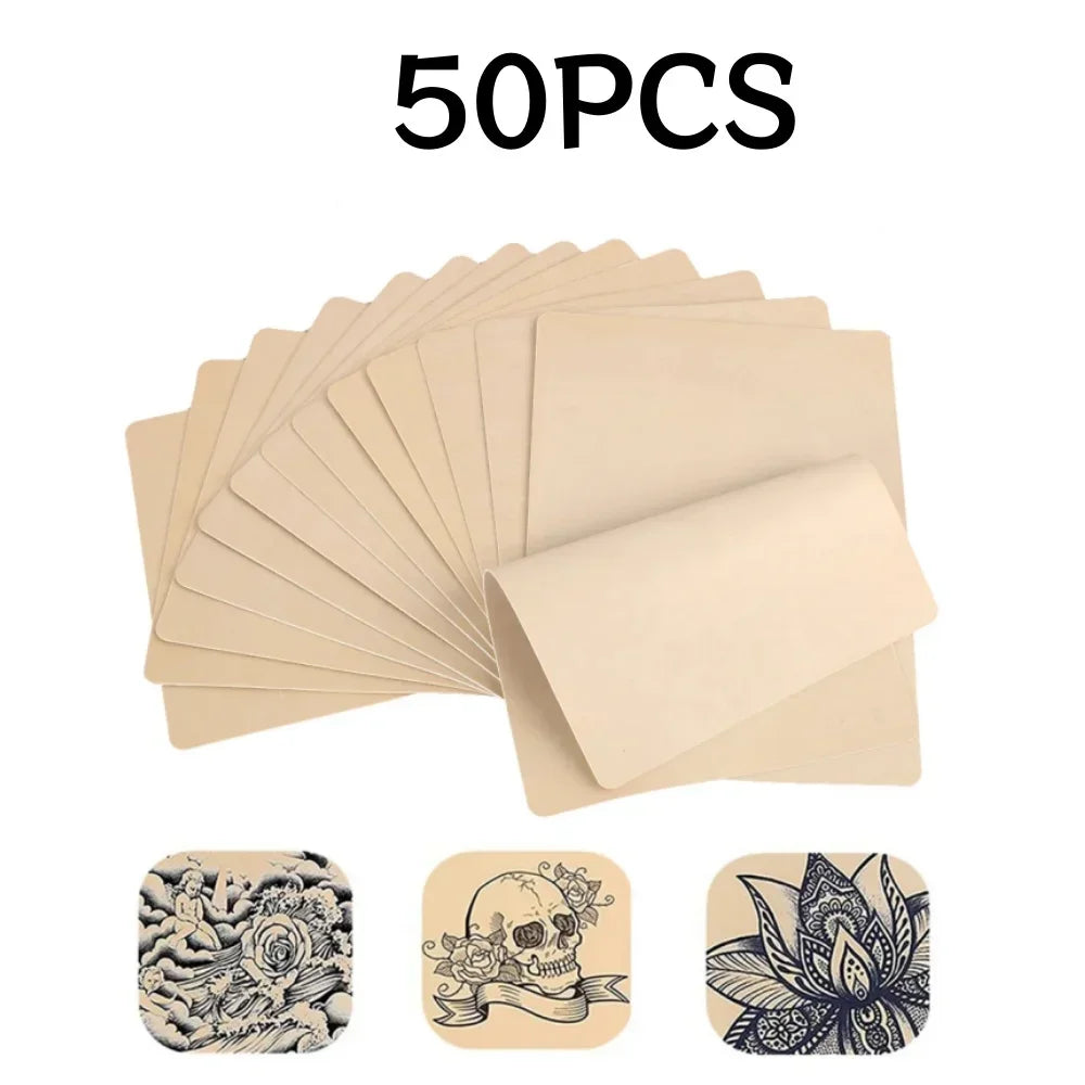 Double-Sided Tattoo & Eyebrow Practice Skin – Fake Skin Sheets Tattoo Practice Skin Babs 50PCS