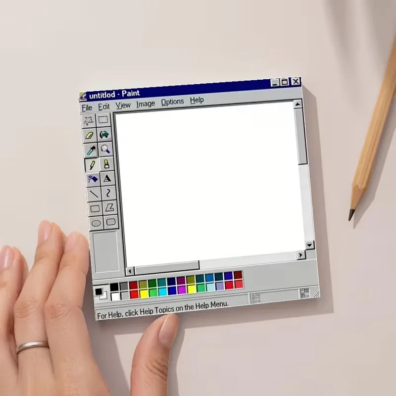 Retro Computer Sticky Notes & Drawing Board Notepad (1-2 pcs) Creative Sticky Notepad Babs