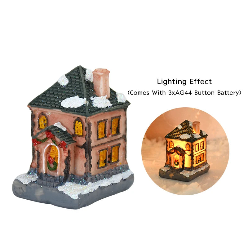 Christmas LED Wooden House Cabin Ornament – DIY Xmas Decor Christmas Cabin Ornament Babs C01