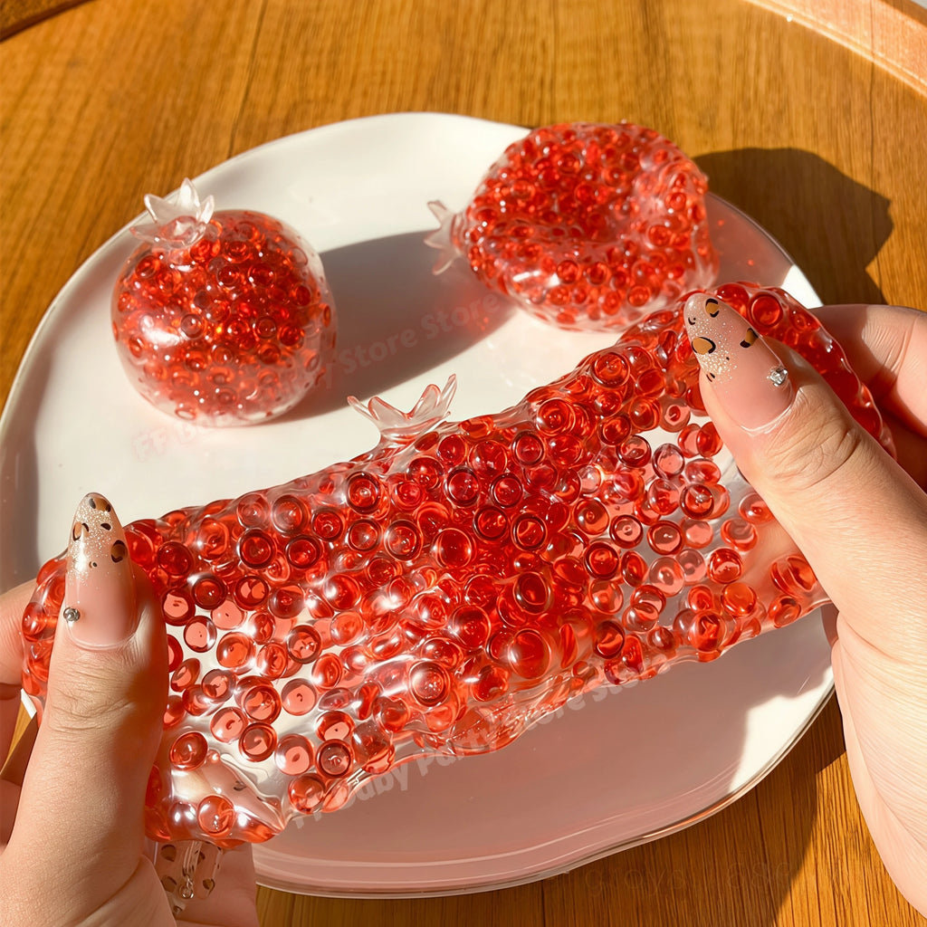 Pomegranate Squishy Squeeze Ball – Fidget Party Gift Favor Novelty Squeeze Toy Babs