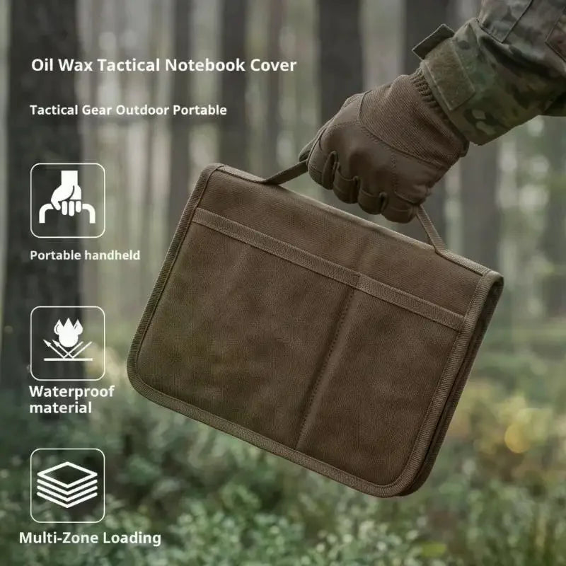 Tactical A5 Notebook Cover Zippered Canvas EDC Organizer Canvas Notebook Cover Babs