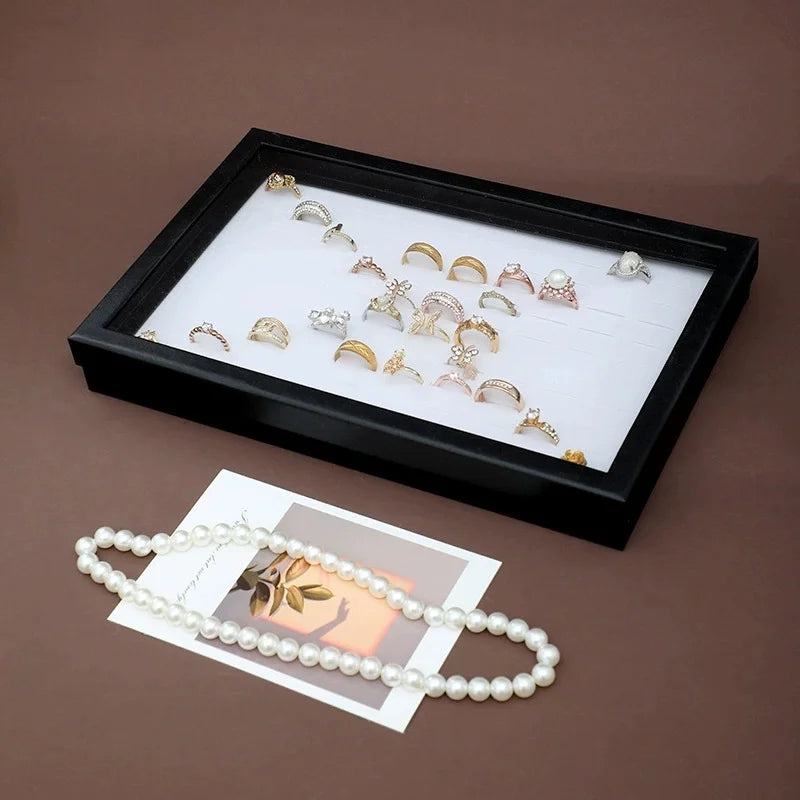 Ring Holder Display Tray – 100-Ring Velvet Jewelry Organizer Jewelry Display Tray Babs