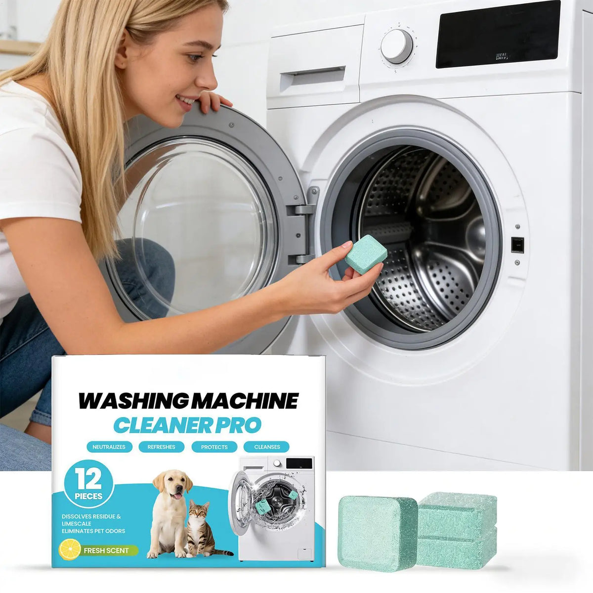 Washing Machine Cleaner Tablets for Pet Owners – 12pk Washing Machine Cleaner Babs