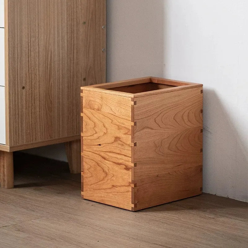 Wooden Trash Can Large Capacity Modern Minimalist Dustbin Wooden Waste Bin Babs