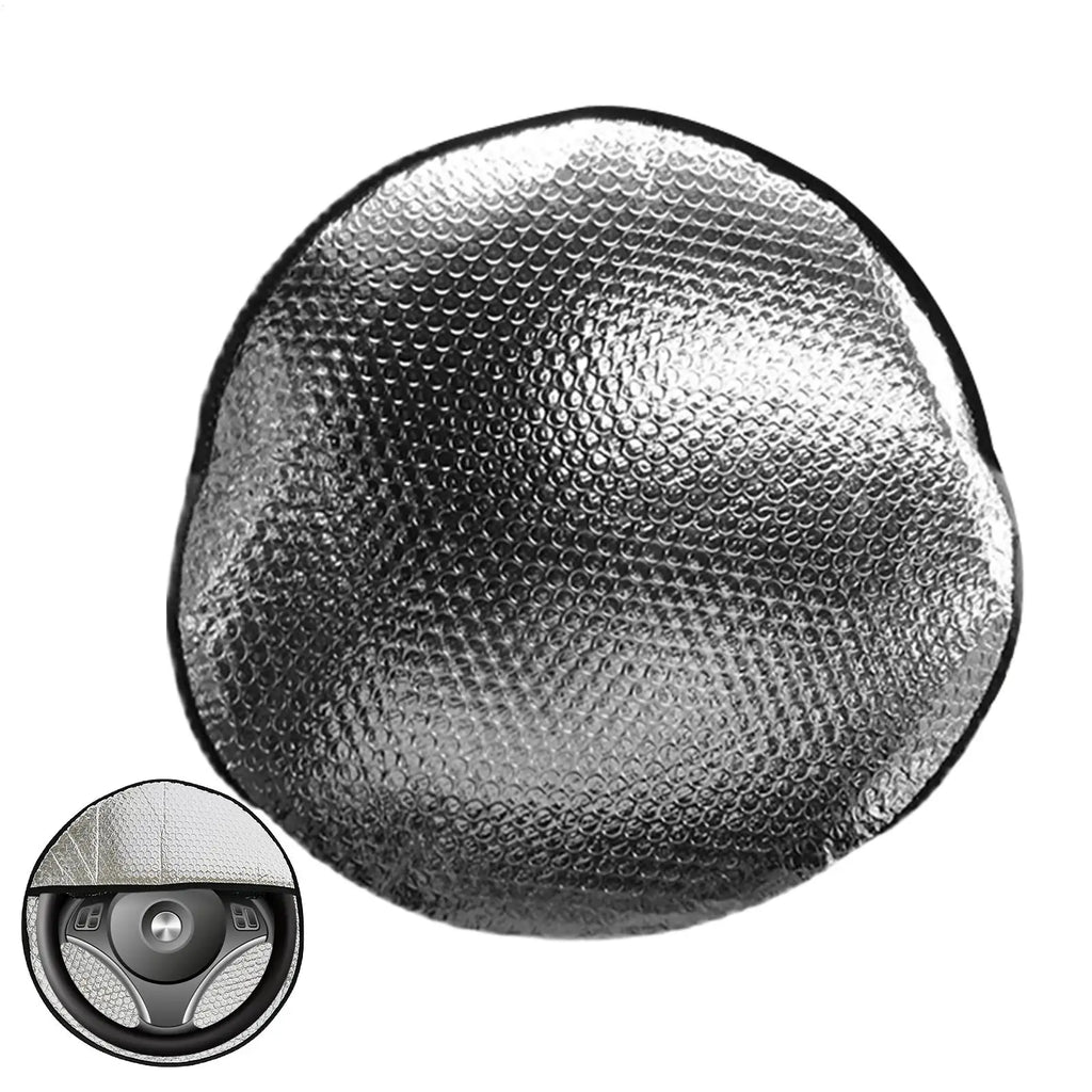 Foldable Aluminum Foil Steering Wheel Sun Shade Cover | UV Shield Steering Wheel Sun Shade Babs