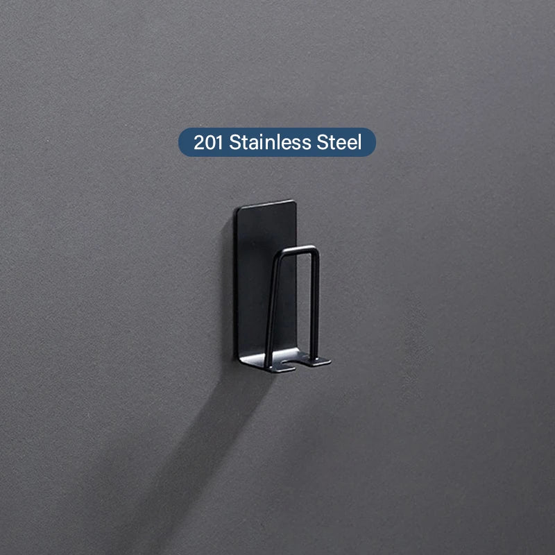 Wall Mount Toothbrush Holder – Punch-Free, Space-Saving Design Toothbrush Holder Babs Black 1pcs