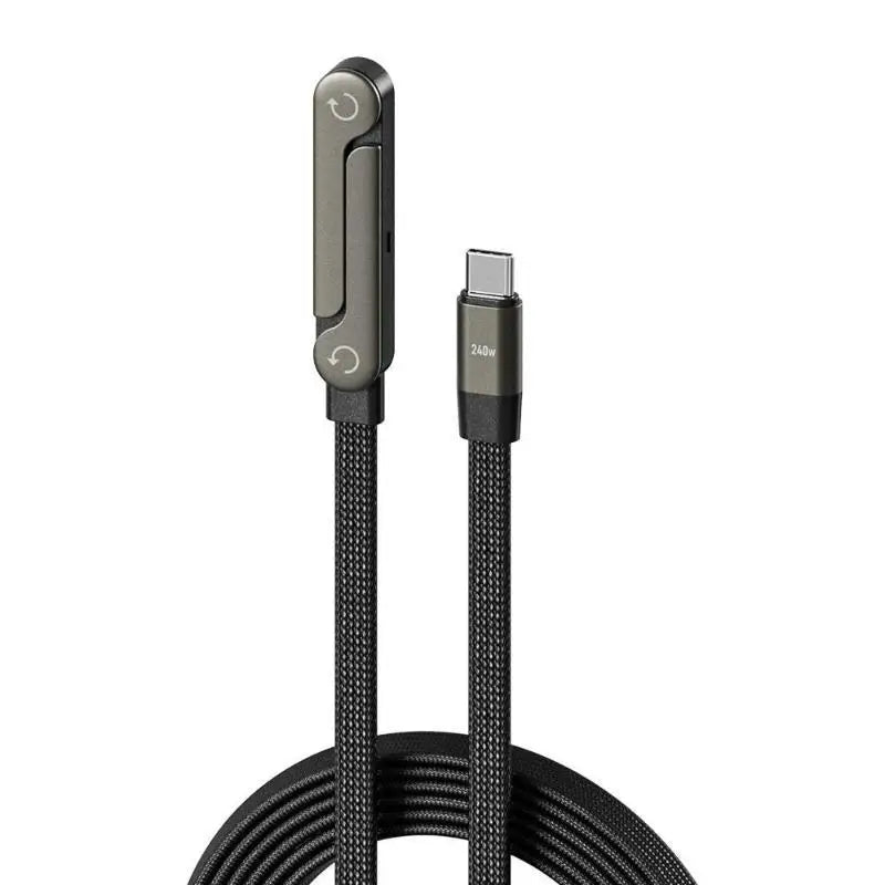 240W USB-C Fast Charging Cable with Foldable Phone Stand USB-C Charging Cable Babs