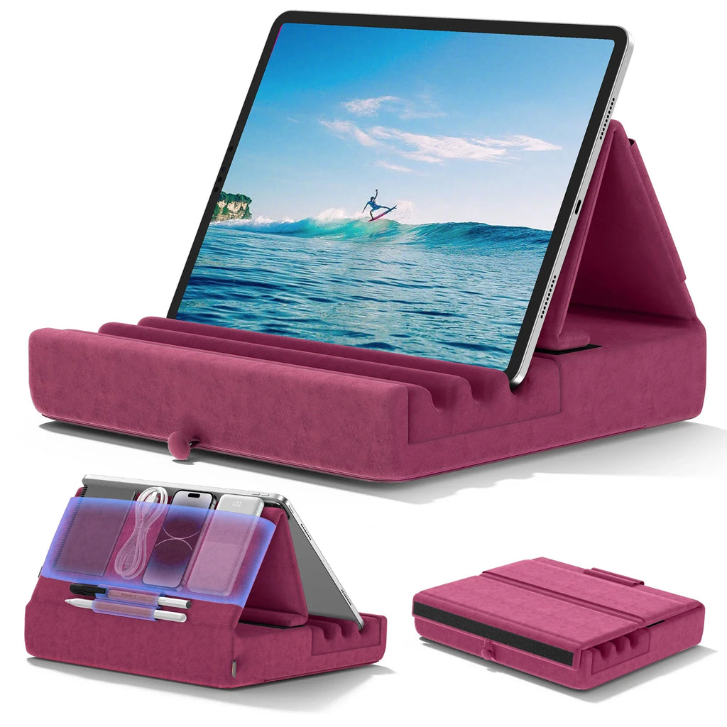 Foldable Tablet Pillow Stand for Lap, Bed & Desk with Pocket Tablet Pillow Stand Babs