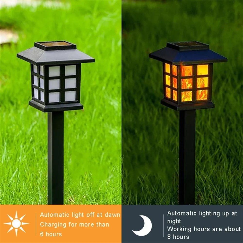 Solar Flame Torch Lights 10 LED Flickering Outdoor Garden Lamp Solar Garden Torch Babs 2pcs