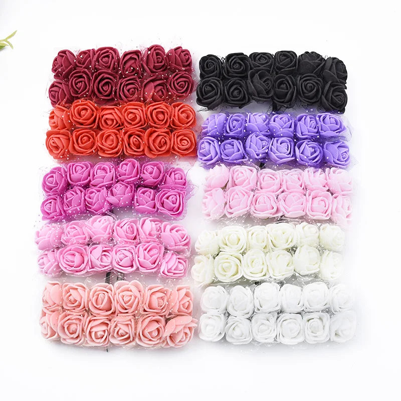 144pcs Artificial Foam Rose Heads for Wedding & Home Décor DIY Artificial Flower Heads Babs