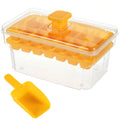 Ice Cube Tray with Lid & Bin – 68 Cubes, Easy Press Release Ice Cube Tray Babs Yellow