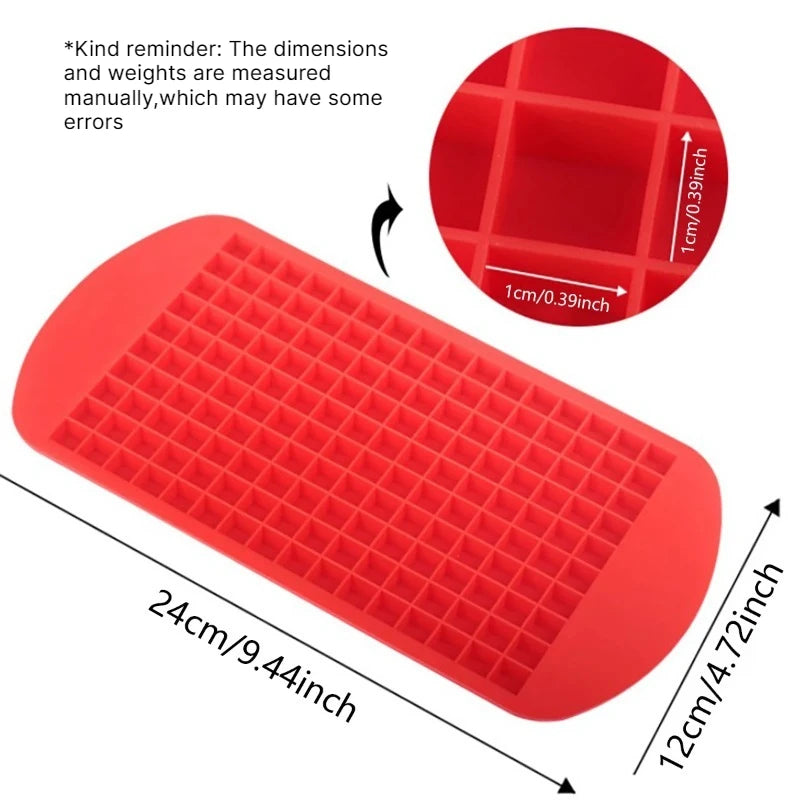 160-Grid Silicone Mini Ice Cube Tray – 1cm Small Ice Mold Silicone Ice Tray Babs