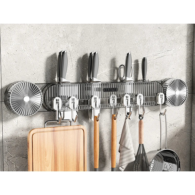 Suction Cup Kitchen Organizer Rack – Punch-Free Wall Mount Kitchen Storage Rack Babs Gray
