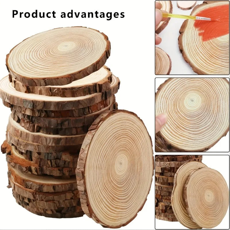 Pine Wood Slices Round Discs with Bark – DIY Crafts & Decor Wood Craft Disc Babs 12pcs