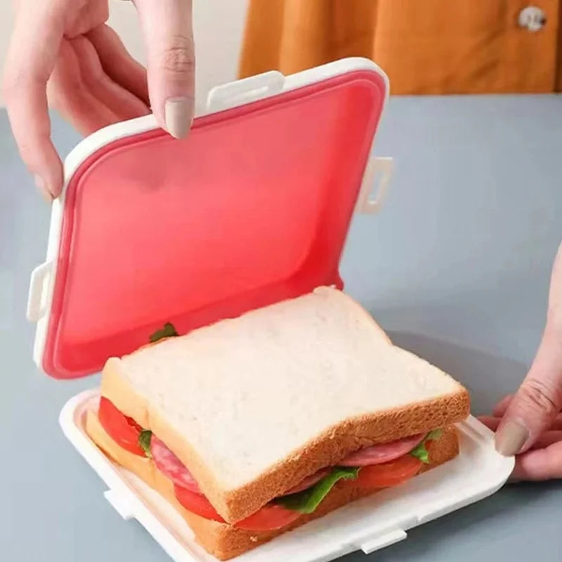 Silicone Sandwich Lunch Box – Reusable & Microwave-Safe Silicone Lunch Box Babs