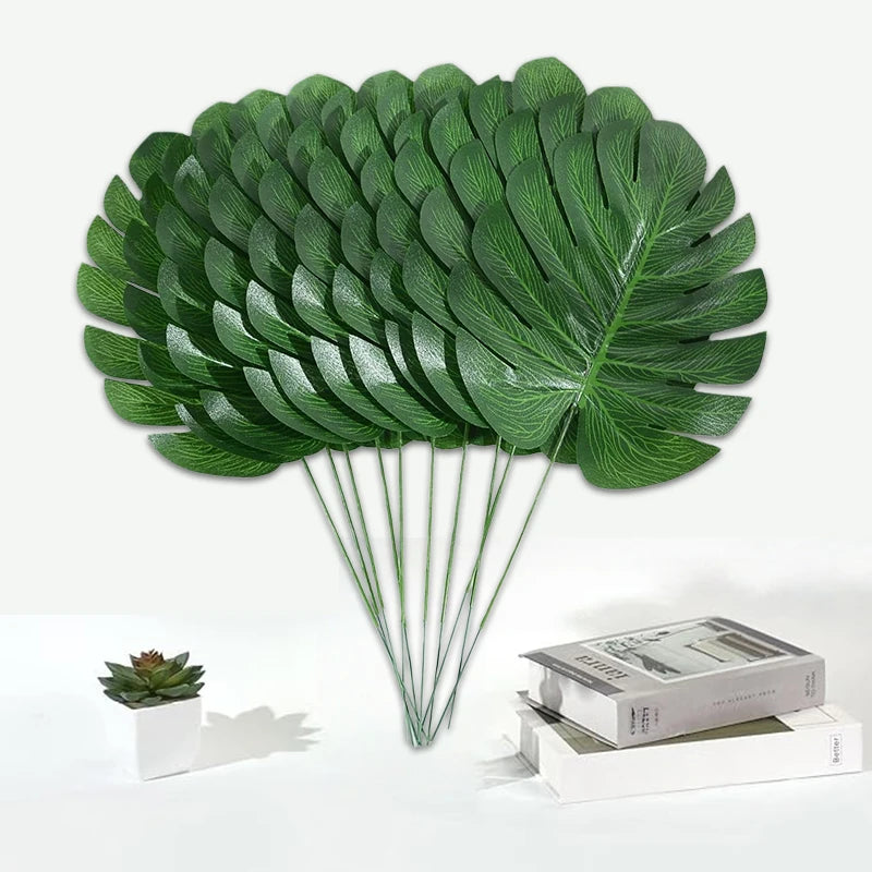 Artificial Turtle Leaves Fake Silk Plants for Home & Party Decor Artificial Leaf Decor Babs