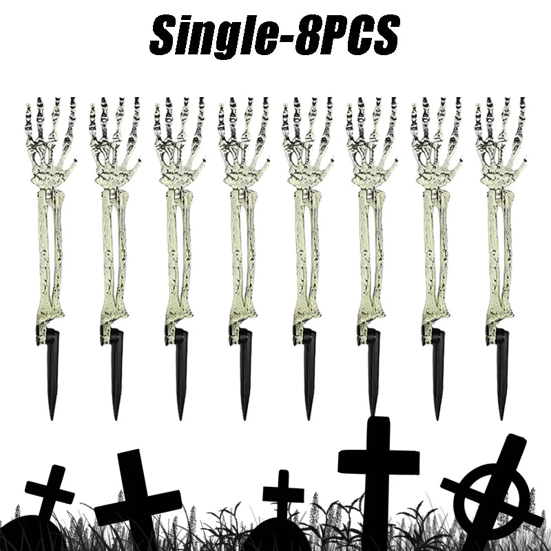 Halloween Skeleton Arm Stakes – Realistic Lawn Graveyard Decor Halloween Yard Decor Babs Single-8PCS