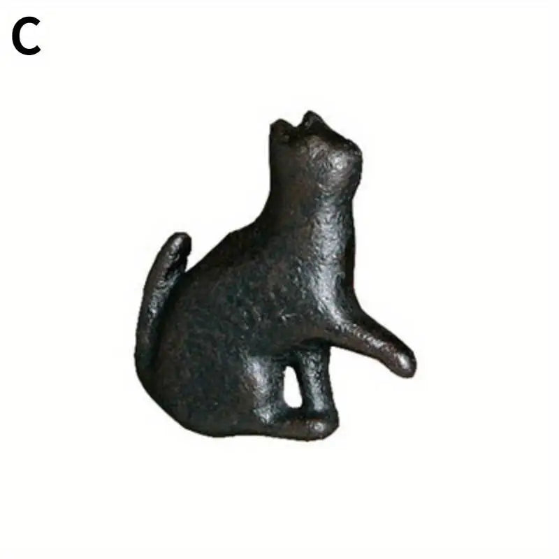 Cat Shaped Cast Iron Cabinet Knobs & Drawer Pulls – Matte Black Cabinet Knobs & Pulls Babs C