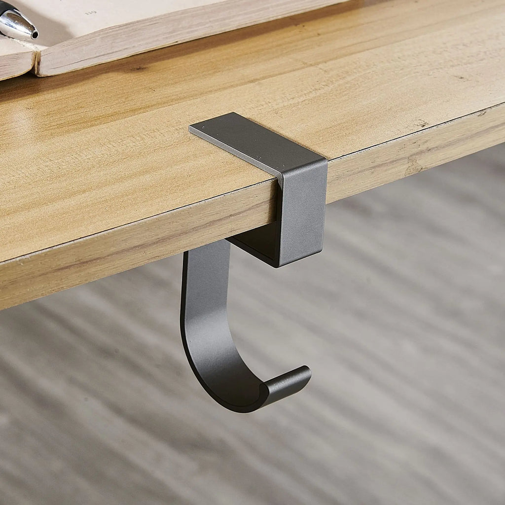 Desk Edge Bag Hanger Hook – Punch-Free Aluminum Alloy Desk Hook Organizer Babs Gray 2pcs