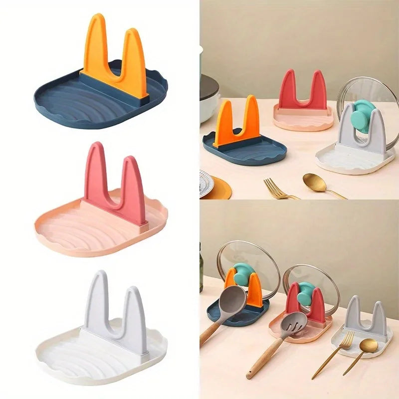 Pan Lid Holder & Spoon Rest – Multi-Slot Utensil Stand Kitchen Utensil Stand Babs