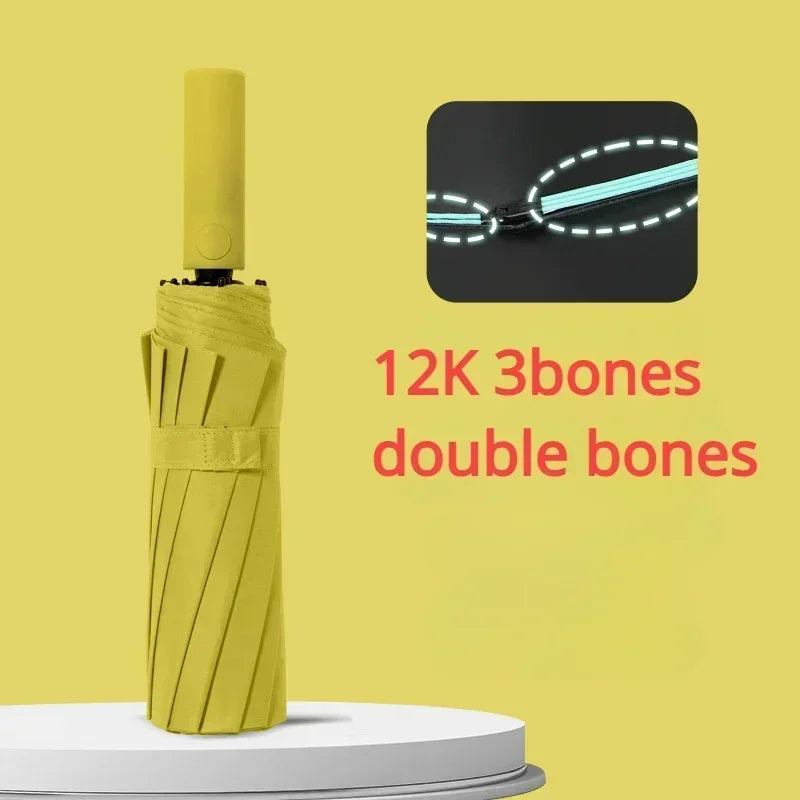 16K Double-Bone Windproof Folding Umbrella – UV Sun & Rain Folding Umbrella Babs green-60bones 24K Iron