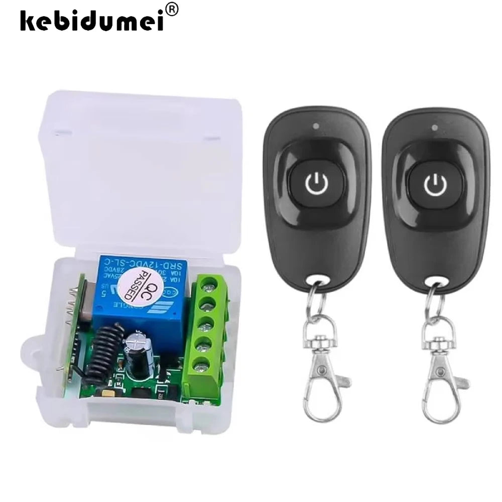 DC 12V 433MHz RF Remote Control Switch 2-Channel Relay Receiver RF Relay Switch Babs